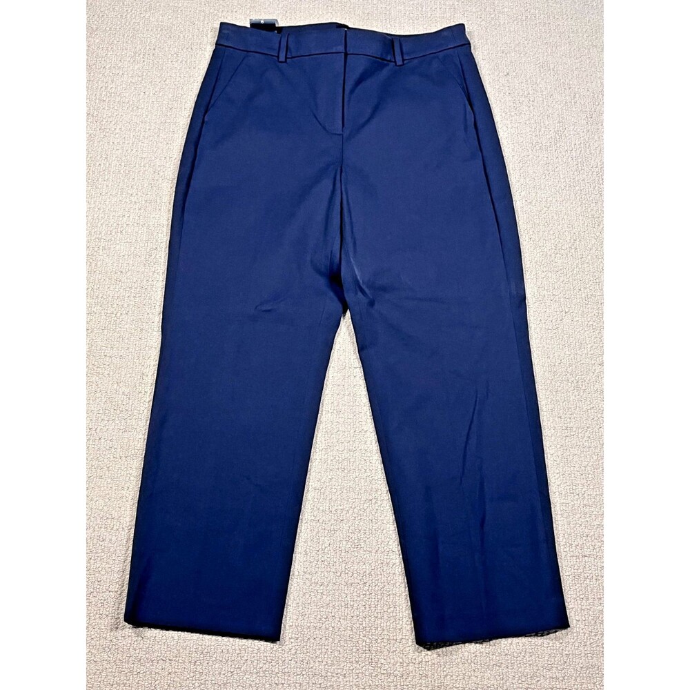 J Crew Kallie Pant Womens Blue Size 14 Straight Leg Stretch Trousers Career NEW